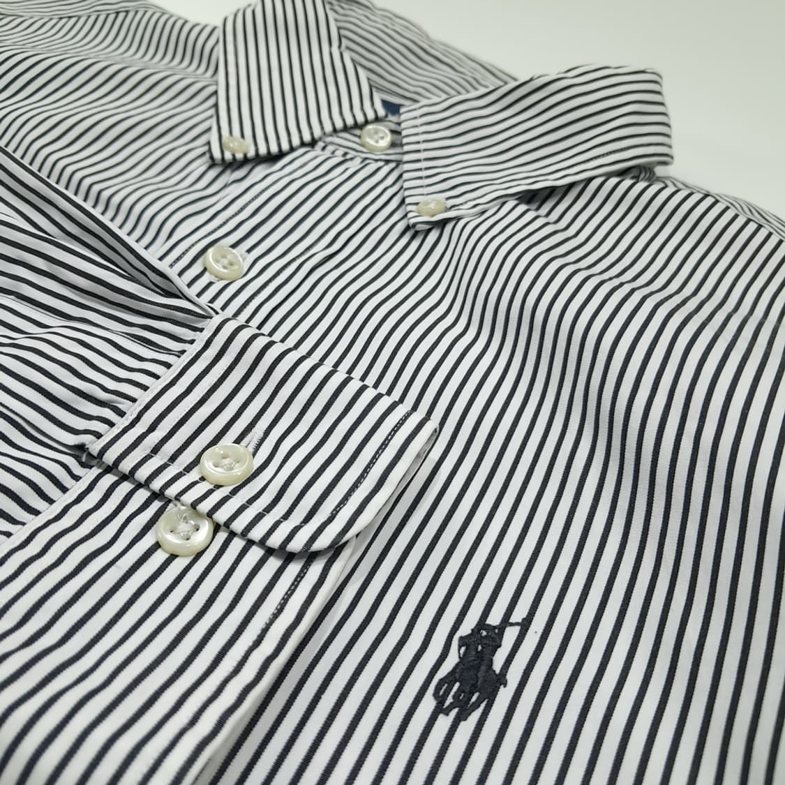 CL941 L 폴로 90s 클래식핏 모던 스트라이프 네이비 셔츠 상품이미지4