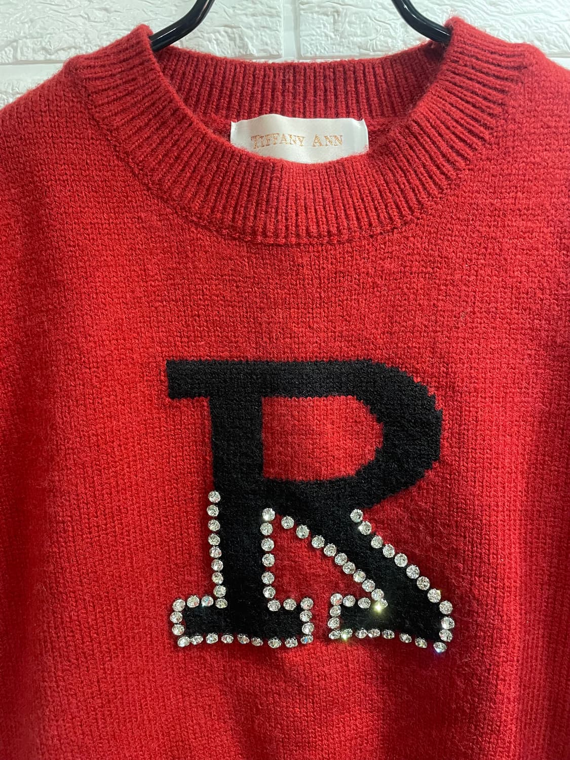 티파니앤 반팔큐빅니트 빨간니트 레드니트 상품이미지3