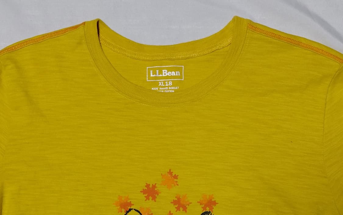 (L.L.Bean/XL) 키즈 롱 슬리브 티셔츠 - 스키 고글 울프 옐로 상품이미지3