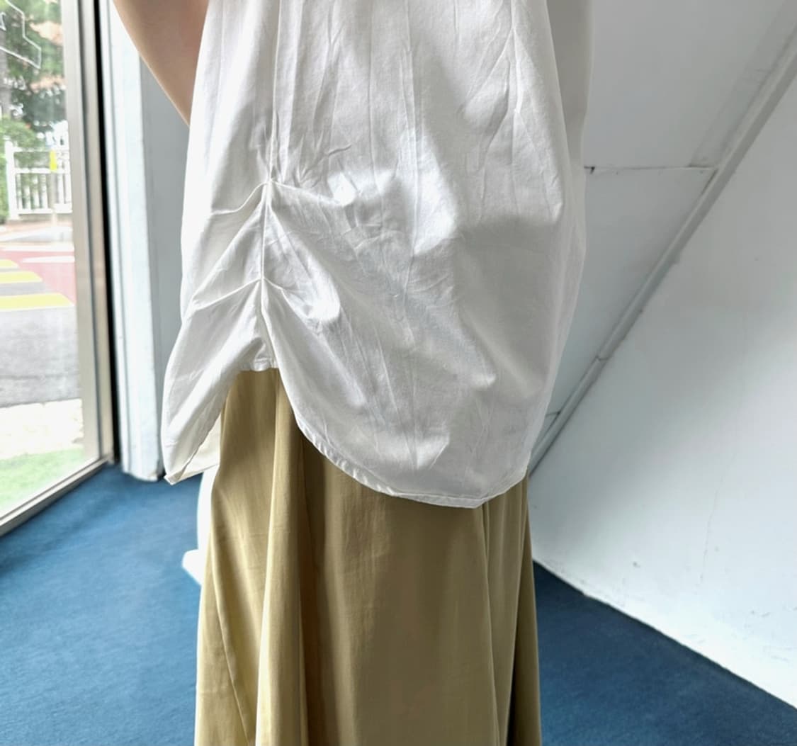 Dried cotton design shirred shirt top 상품이미지10