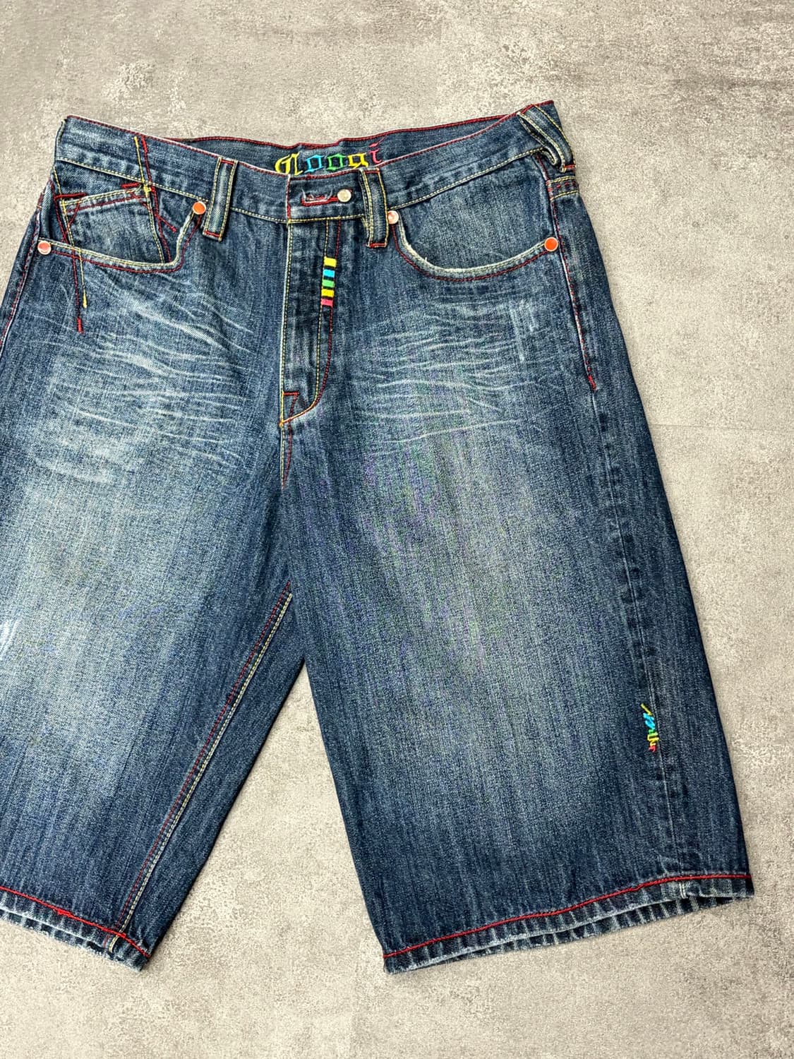90-00s Coogi rainbow logo denim shorts 상품이미지7