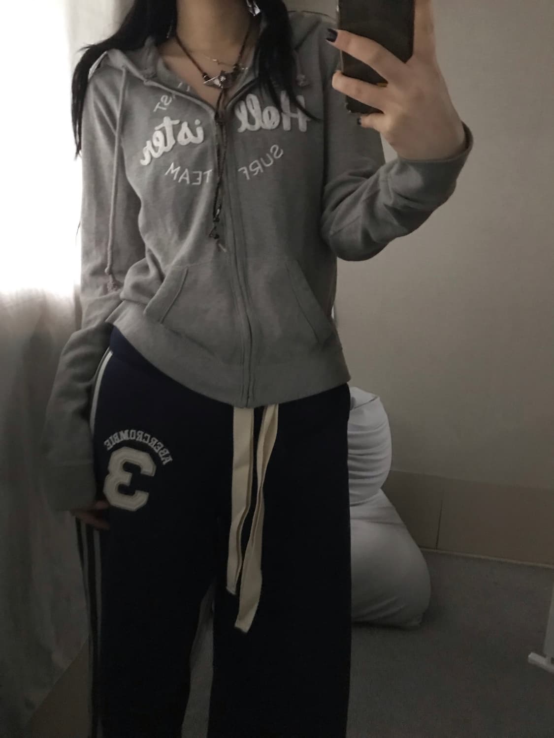 홀리스터 그레이 슬림핏 후드집업 상품이미지2