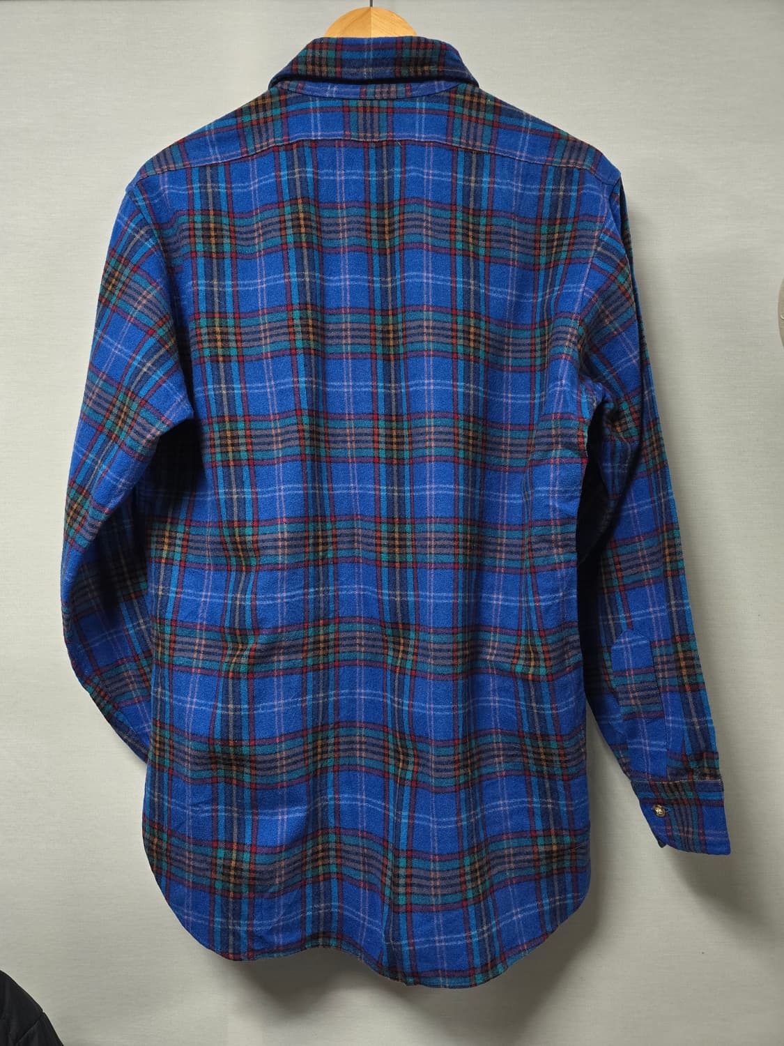 Pendleton USA 70s 펜들턴 블루 체크 버진울 셔츠 M 상품이미지4