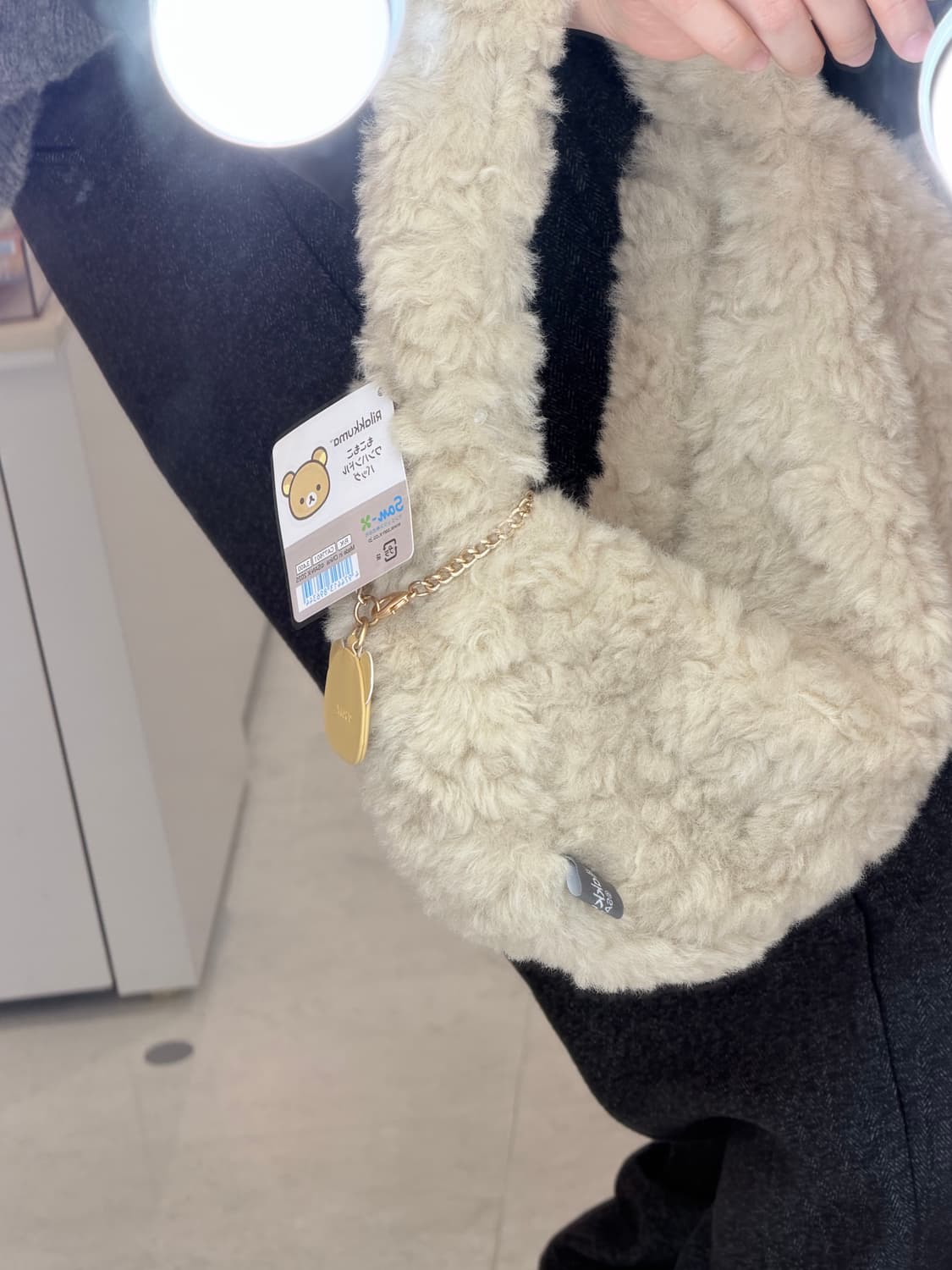 선착순곧마감!!) 리락쿠마 퍼 원핸들 모코모코 핸드백 가방 상품이미지2