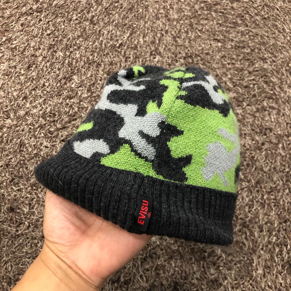 에비수 카모 패턴 니트 비니 캡 상품이미지2