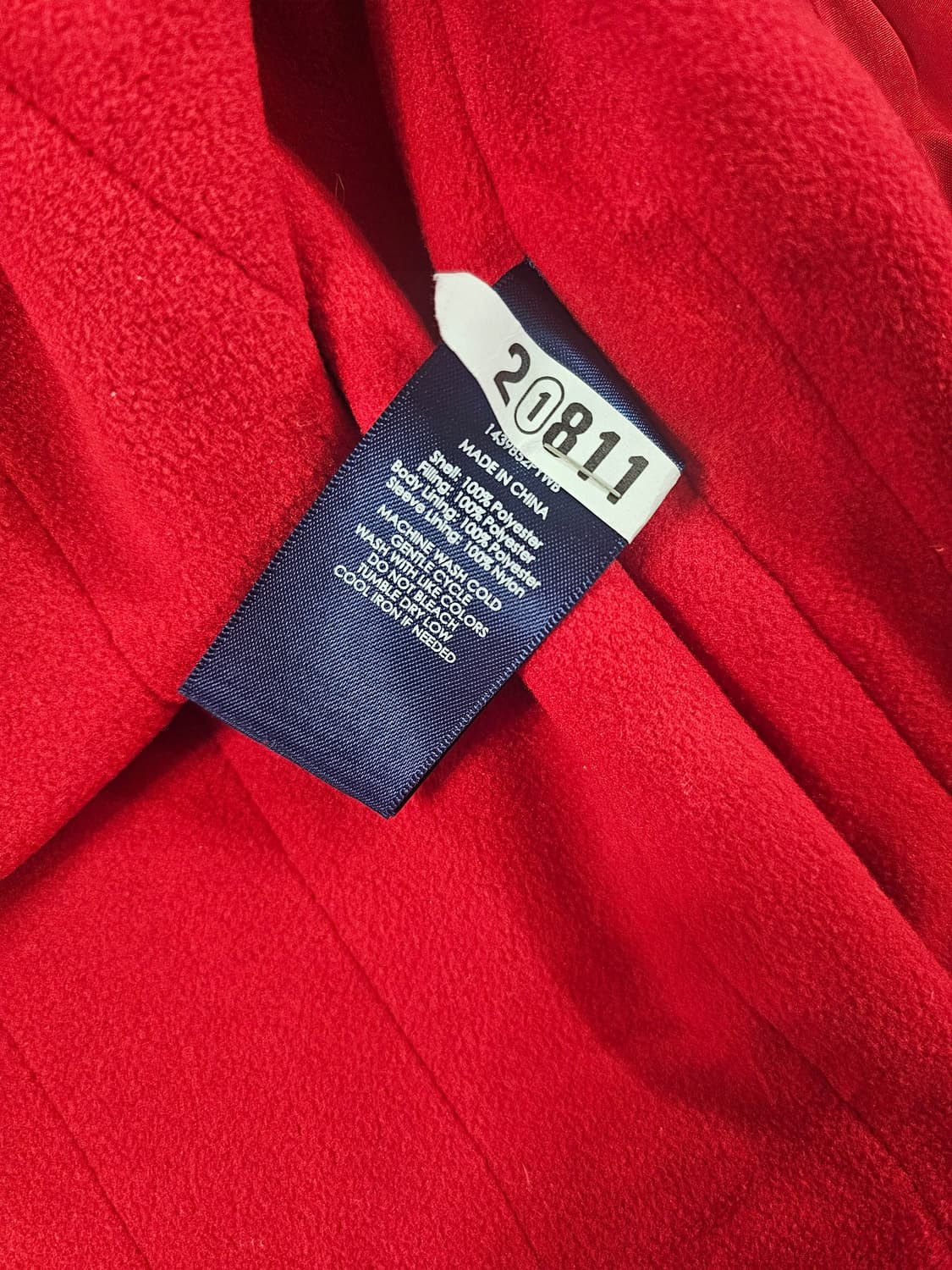 [M] 빈티지 폴로 랄프로렌 레드 플리스 안감 바람막이 패디드 점퍼 자켓 상품이미지9
