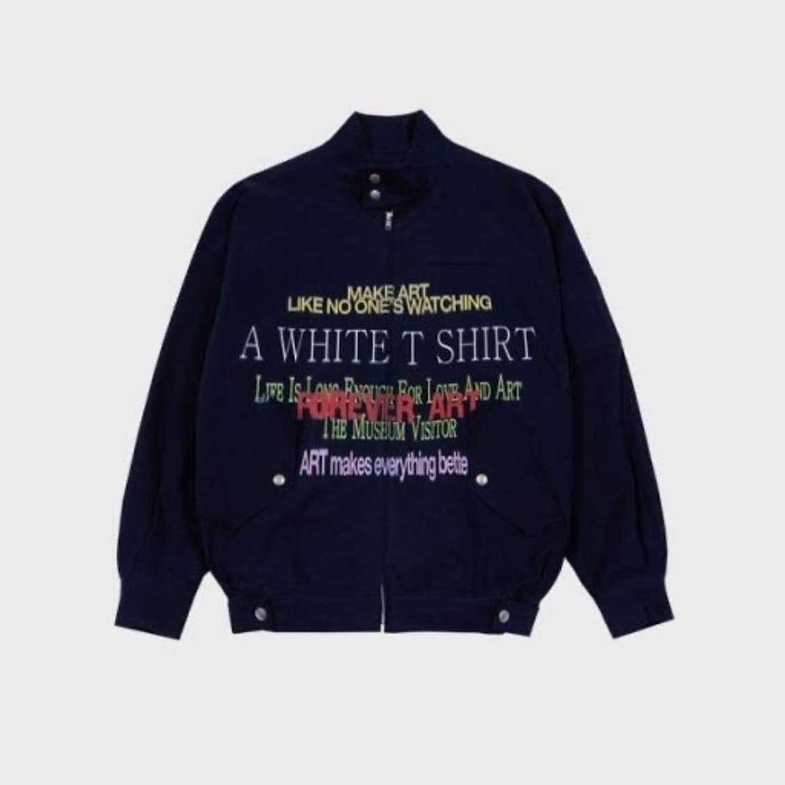 더뮤지엄비지터 LETTERING PRINTED COTTON BLOUSON 상품이미지2