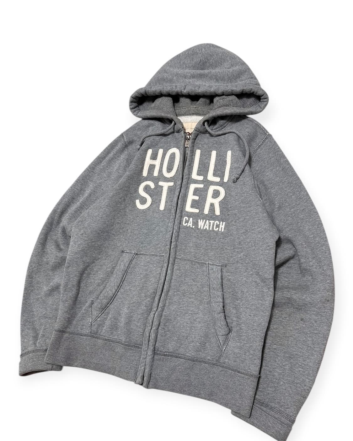 홀리스터 로고 회색 후드집업 상품이미지3