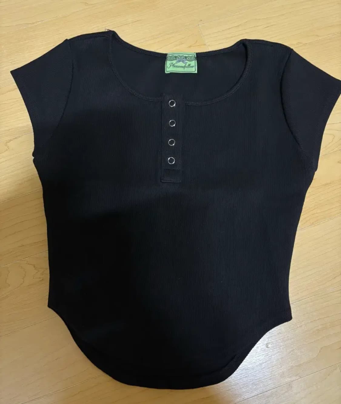 플리즈노팔로우 제니탑 반팔 블랙 (그린라벨) 상품이미지1