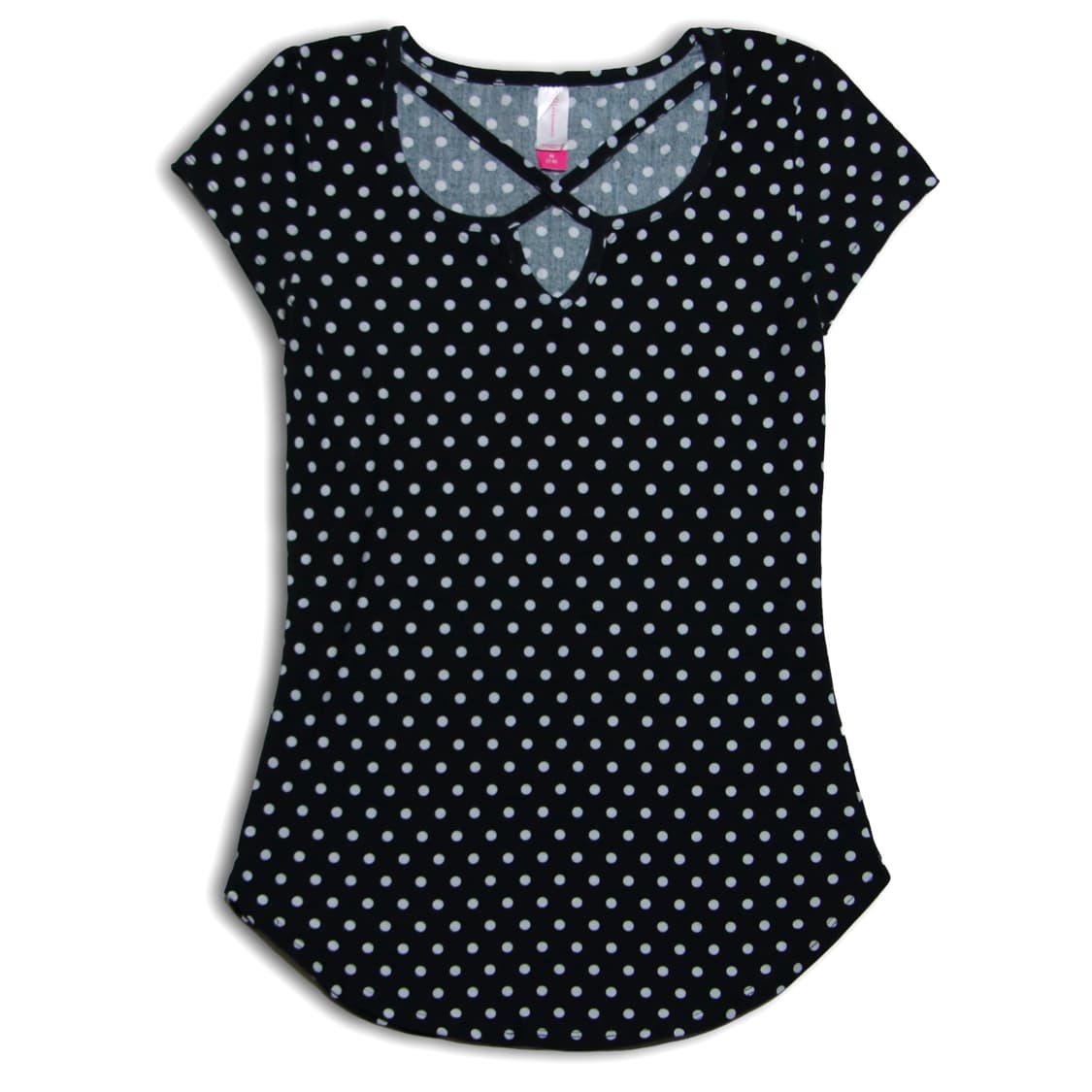 Polka Dot Curved Hem top 상품이미지1