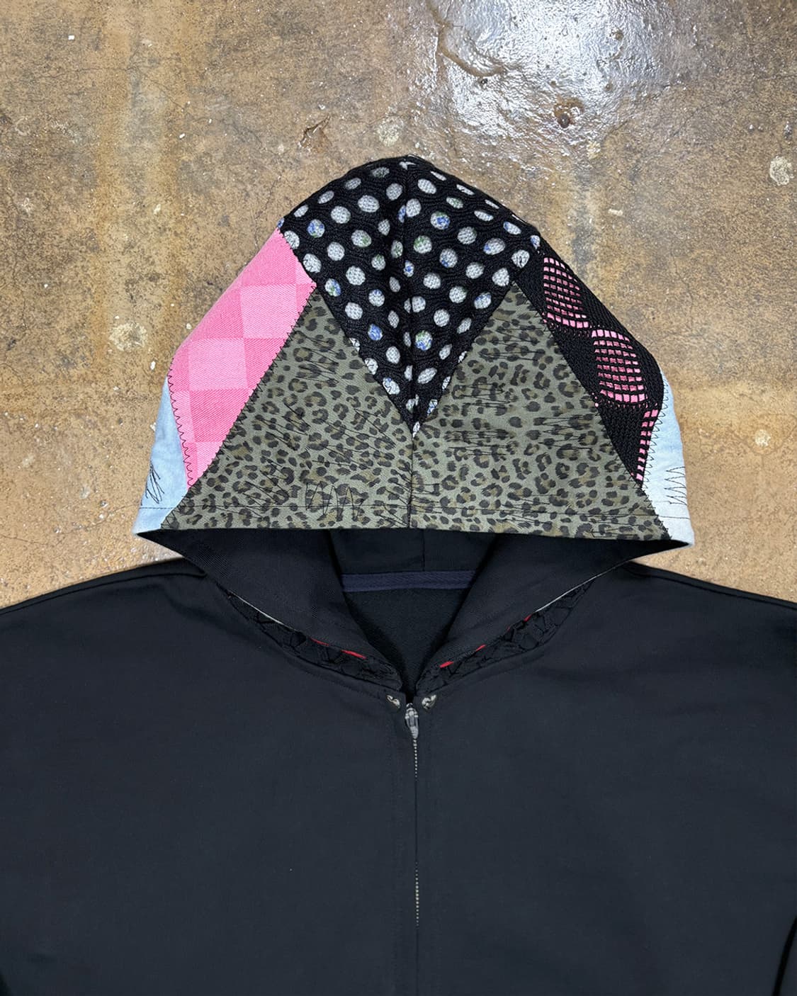 리워크 패치워크 후드 집업 상품이미지2