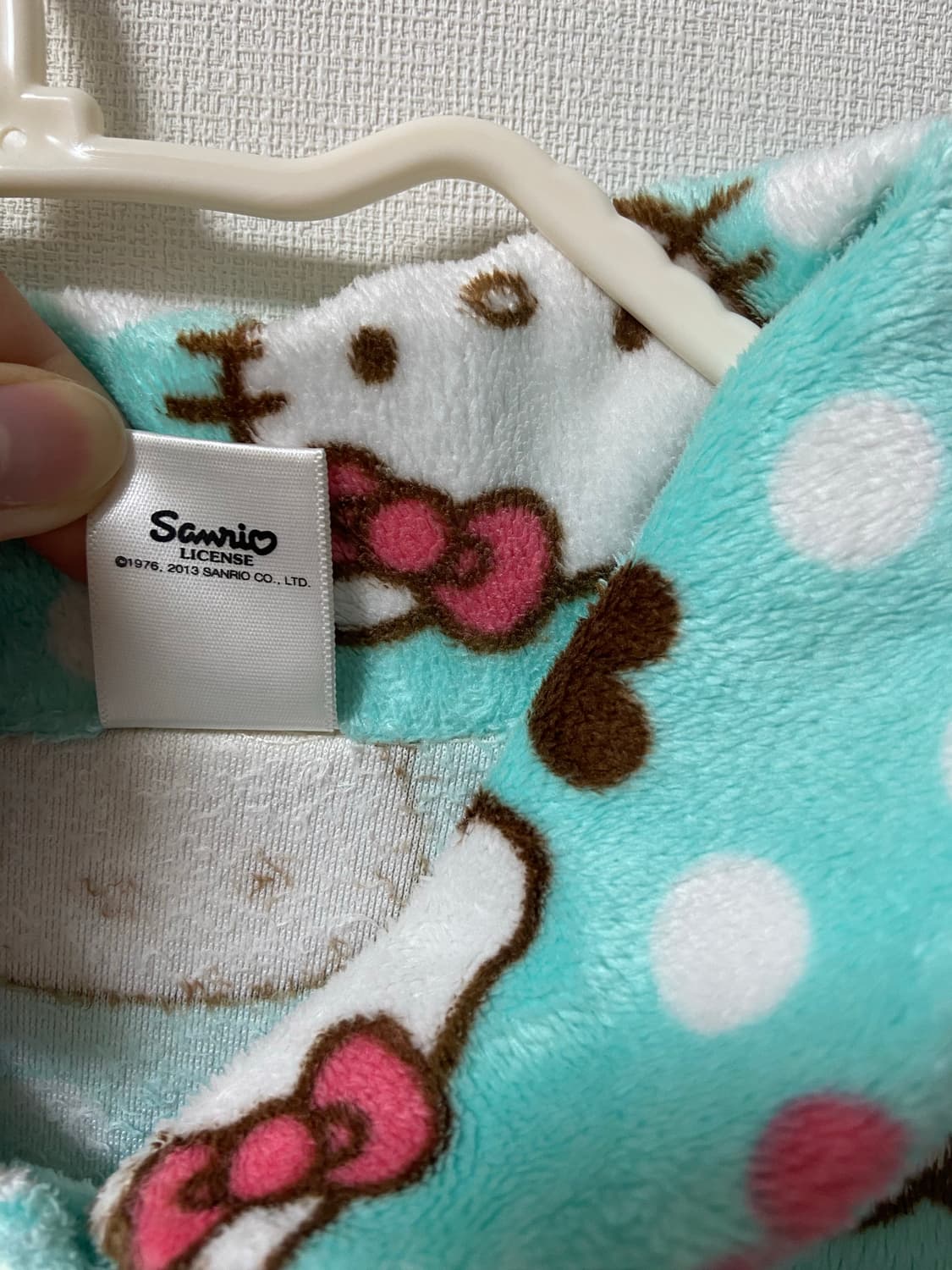 빈티지 2013 산리오헬로키티 수면잠옷 민트초코 도트 원피스 라떼히메갸루 상품이미지5