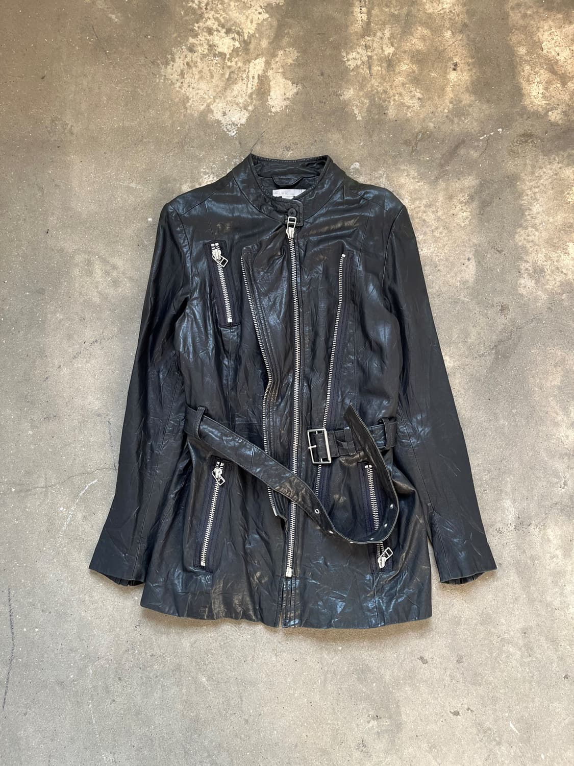 Adidas silver 리얼레더 모터 라이더 자켓  상품이미지1