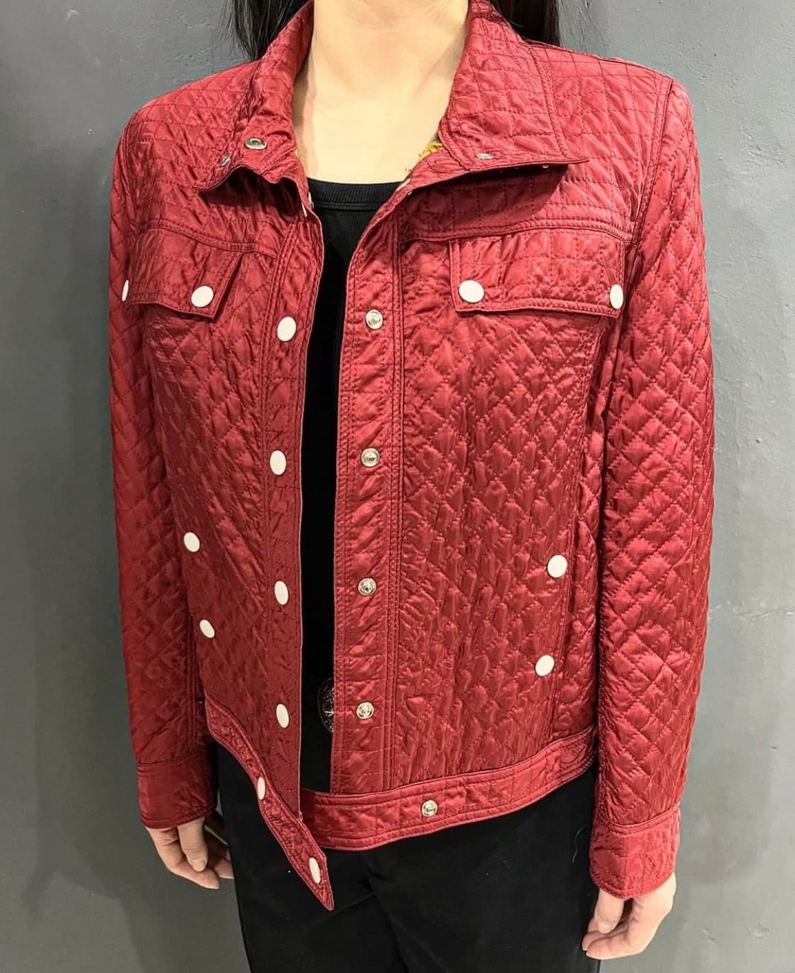 큐프라 스냅 버튼 디테일 퀼팅 블루종 타입 재킷 상품이미지6