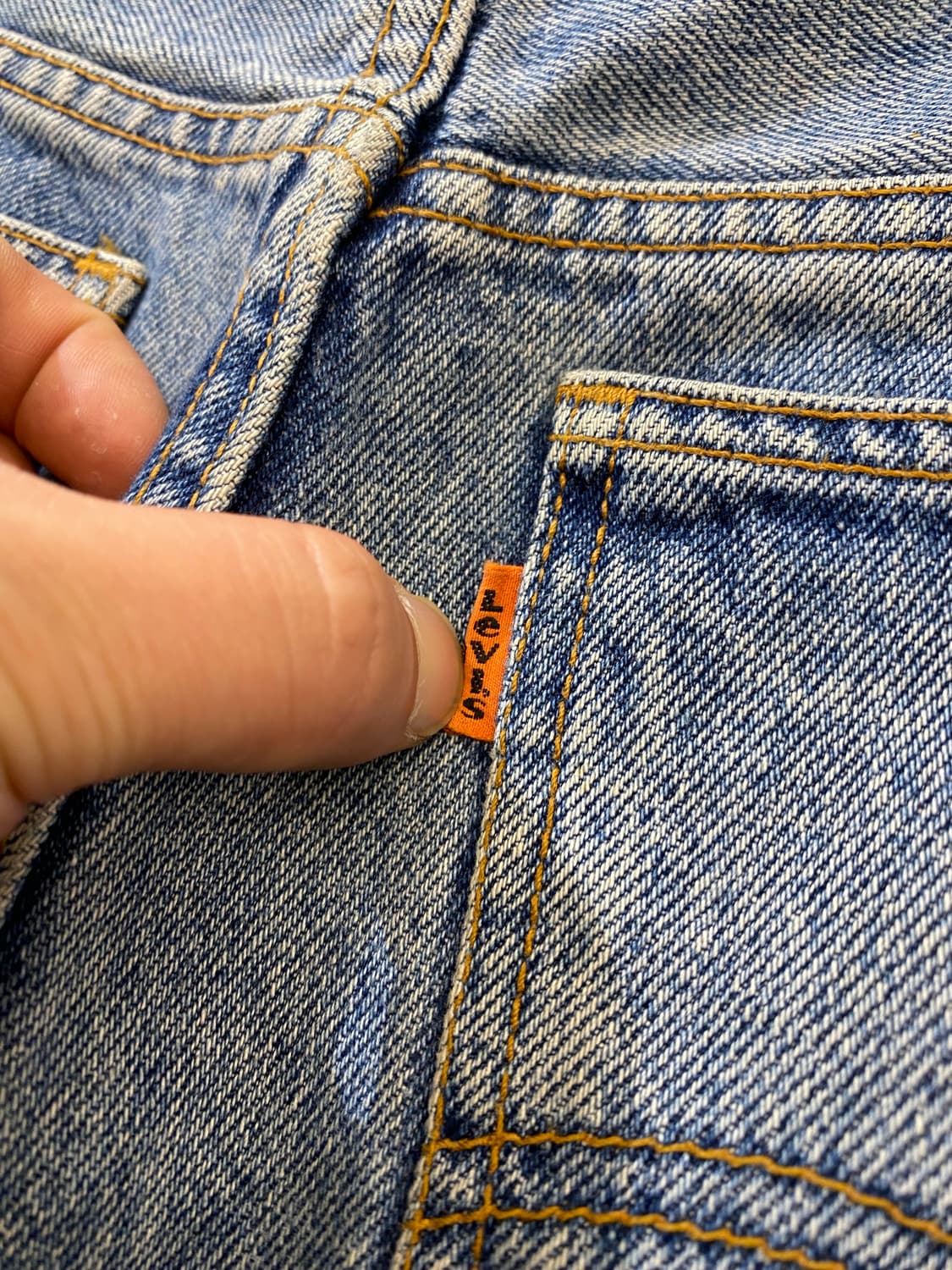 [32-33] 90s Levi's 627 리바이스 오렌지탭 데님팬츠 상품이미지3