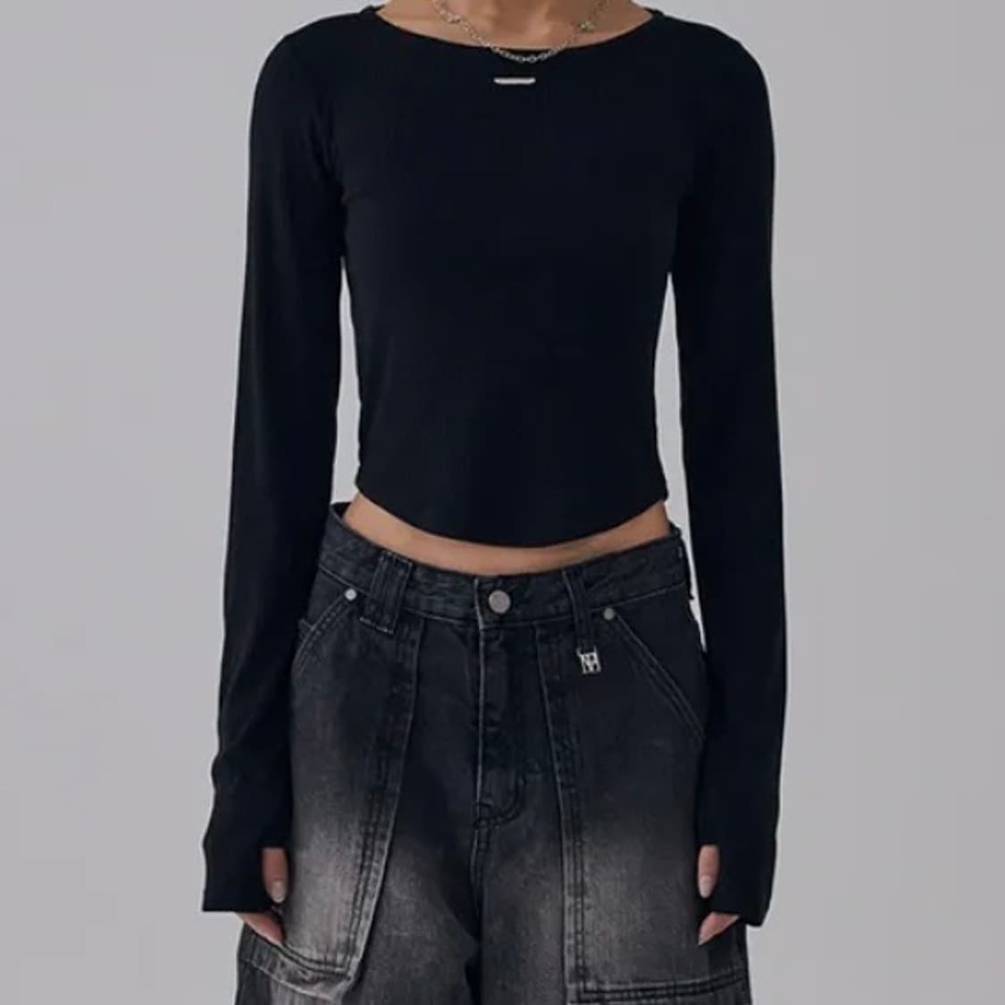 트리밍버드 Boat Neck Finger Hole Long Sleeve 상품이미지1