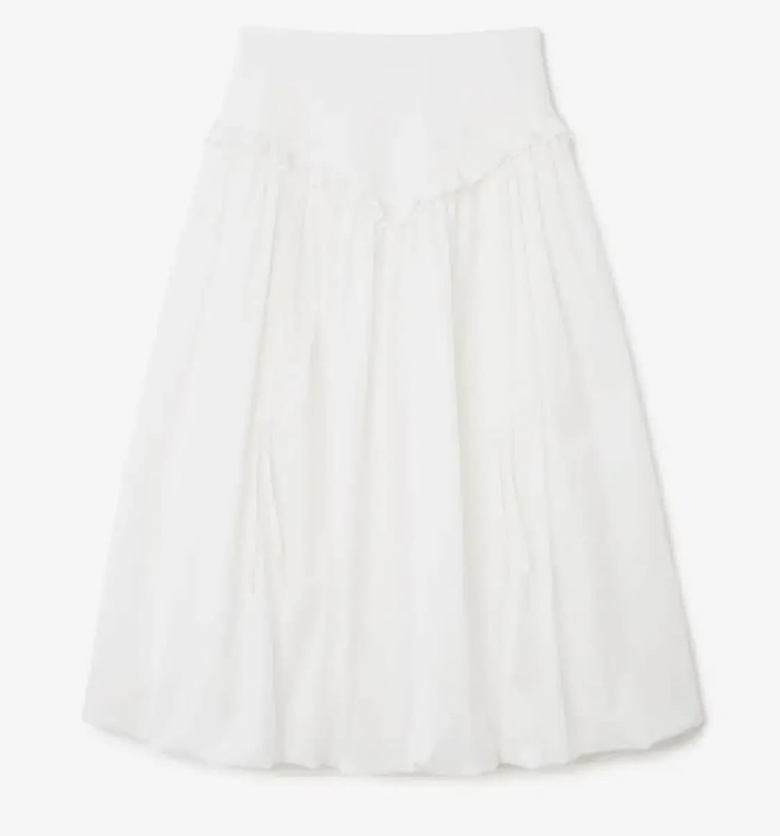 밀로우먼 벌룬 셔링 맥시 스커트 S [화이트] 상품이미지1