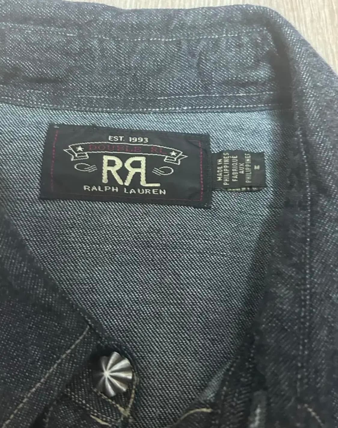 RRL 웨스턴 데님 셔츠 인디고 린스 M 상품이미지2