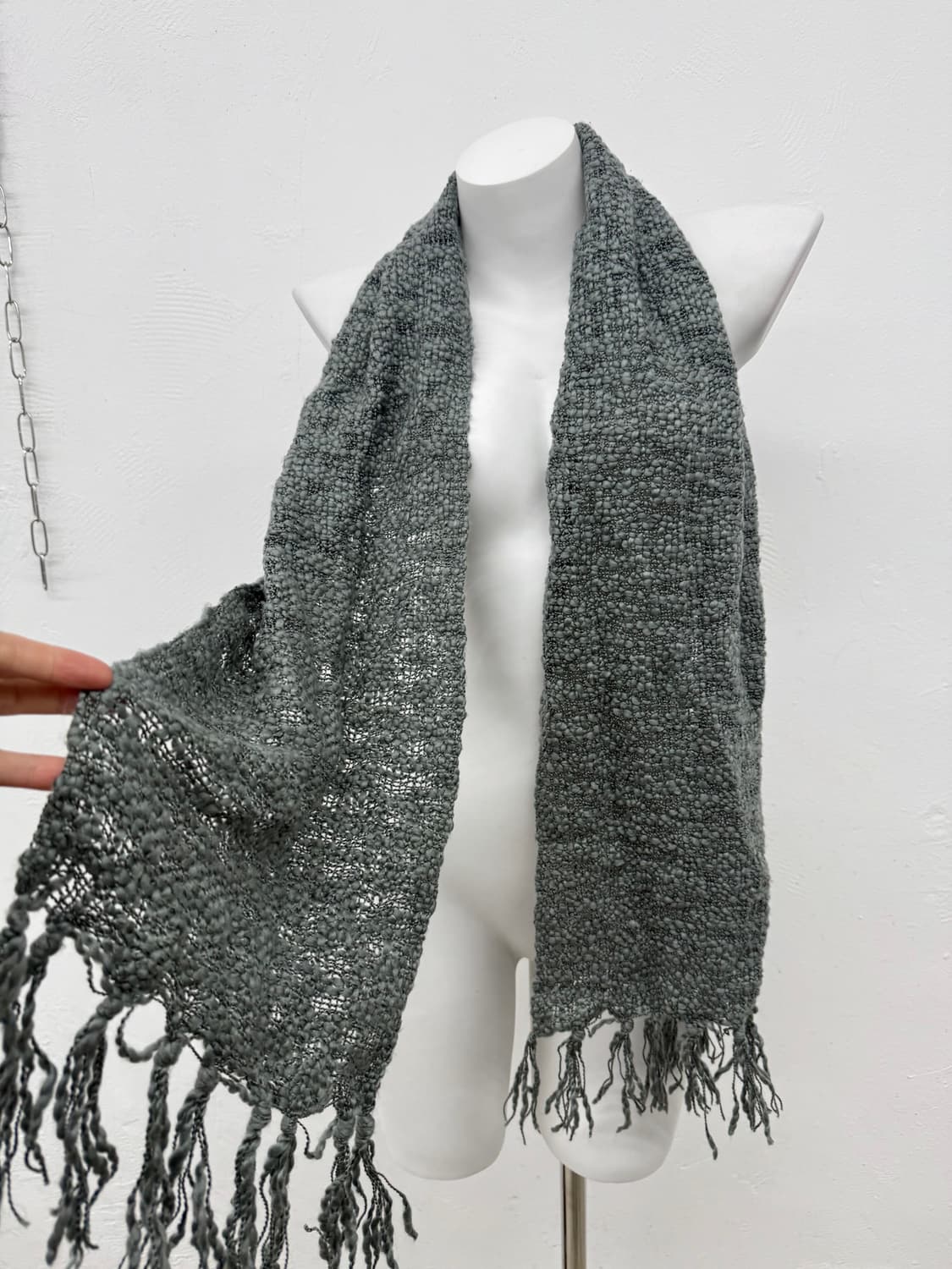 그레이 코지 짜임 머플러  상품이미지5