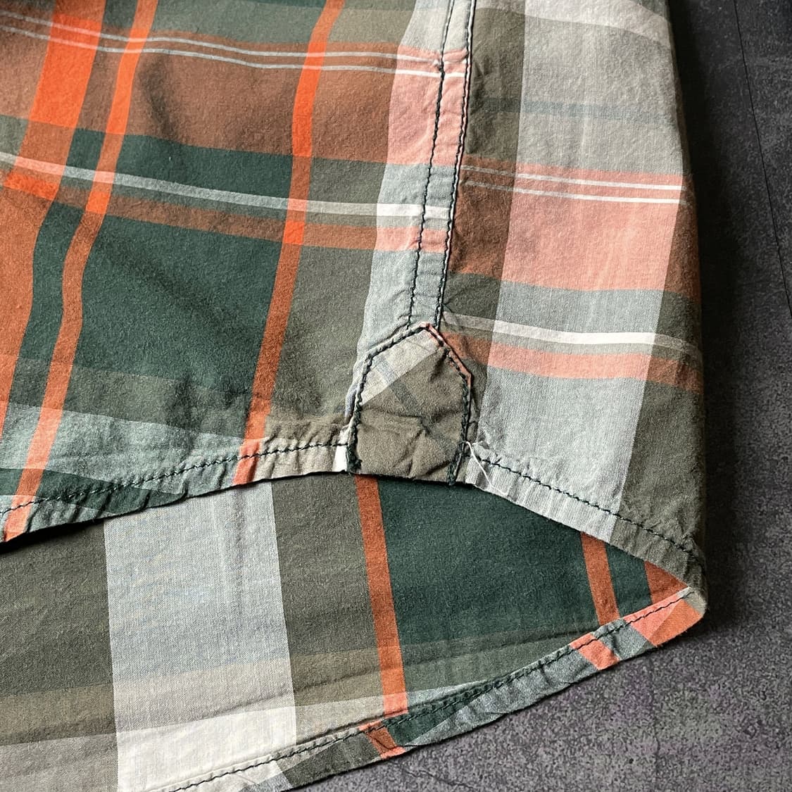 THE NORTH FACE 노스페이스 빈티지 그린 체크 코튼셔츠 상품이미지4