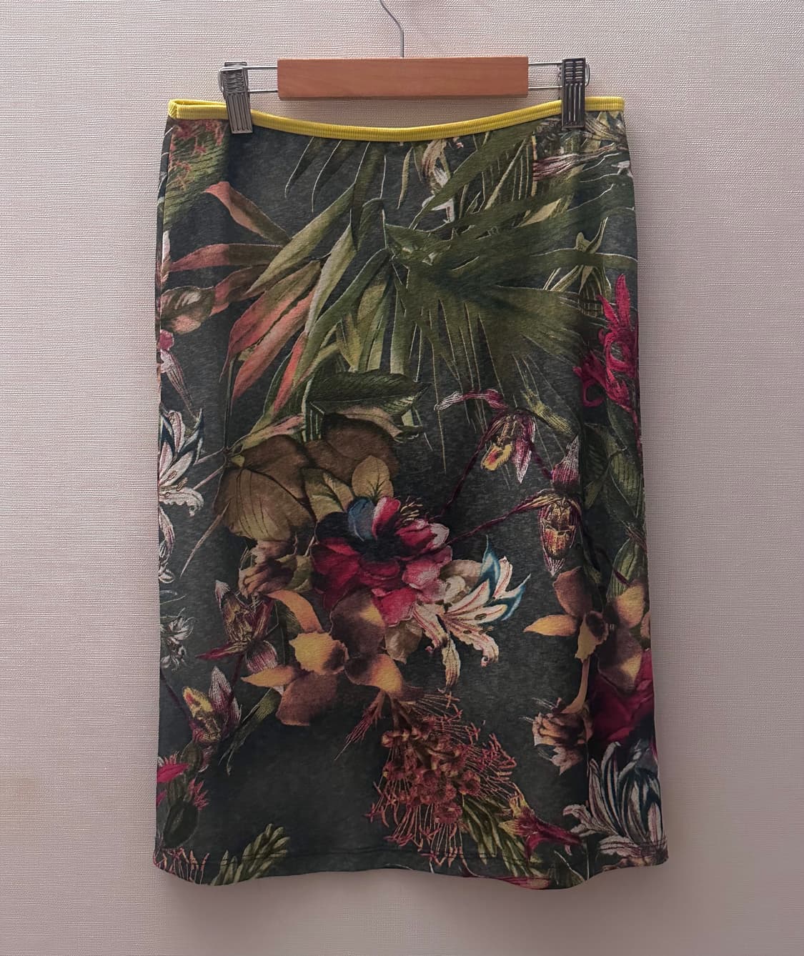 빈티지 오리엔탈 패턴 프린팅 미디 스커트 상품이미지1