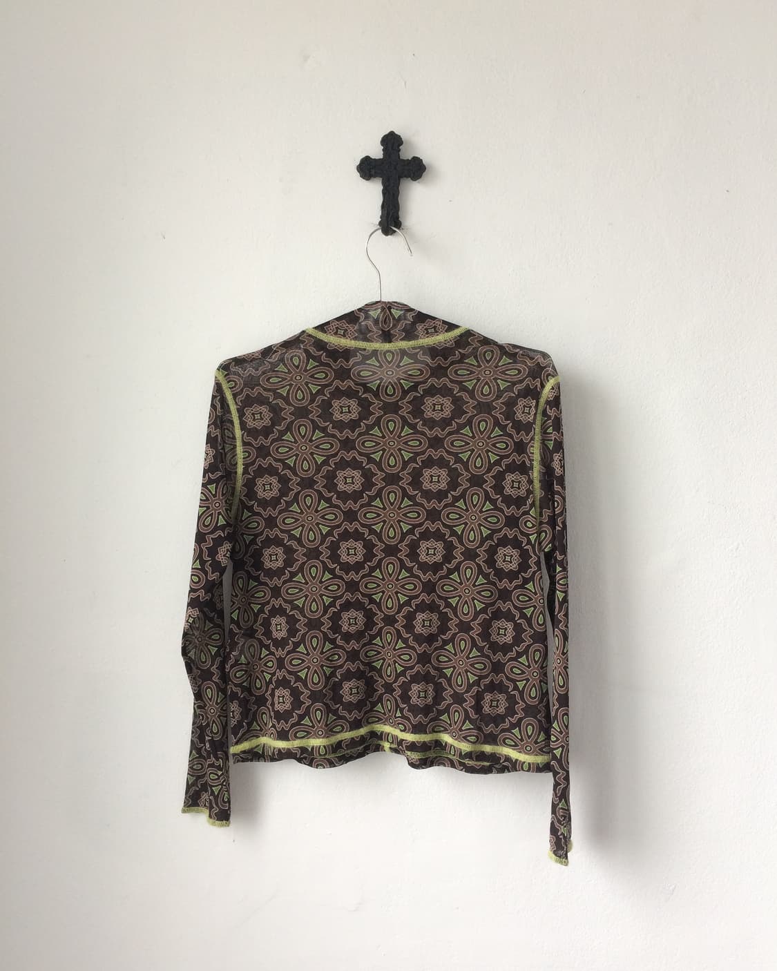 Pattern point high neck mesh sleeve 상품이미지3
