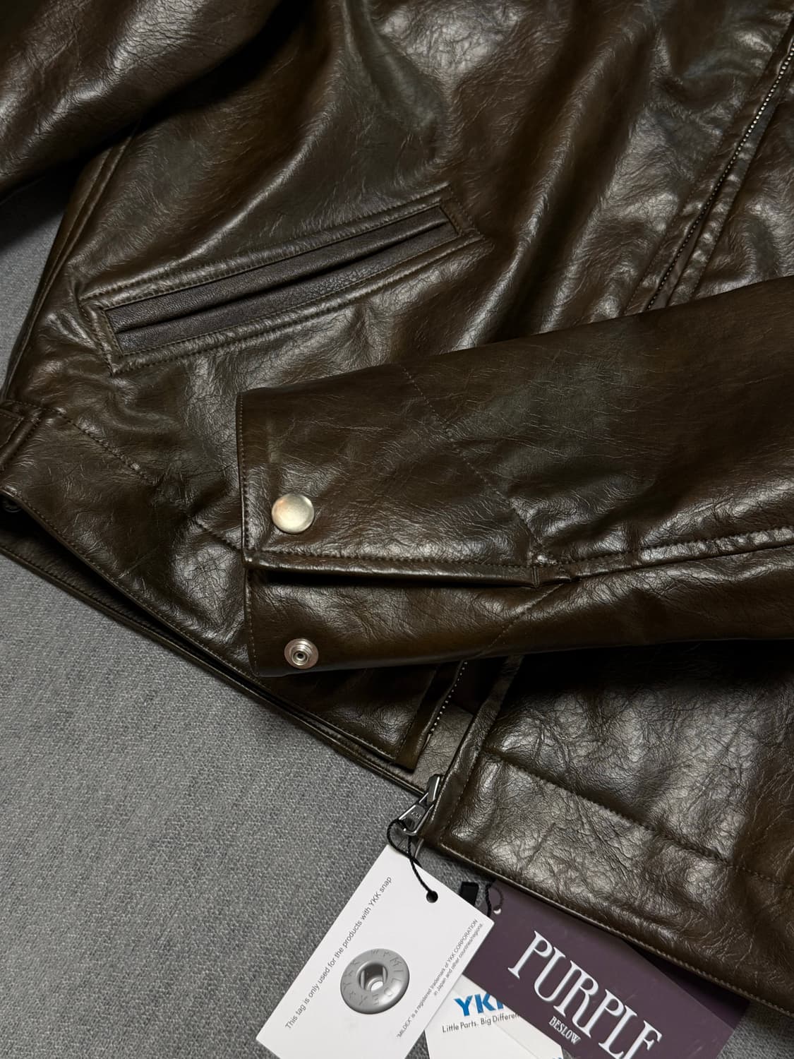 비슬로우 퍼플 레더 자켓 S 상품이미지6