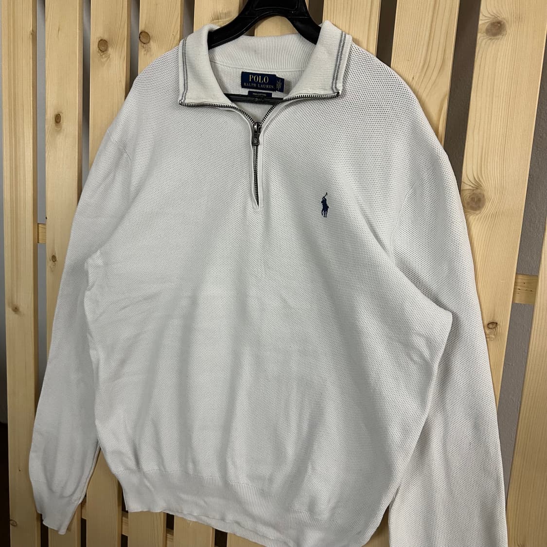 (L) 폴로 랄프로렌 아이보리 니트 반집업 상품이미지2