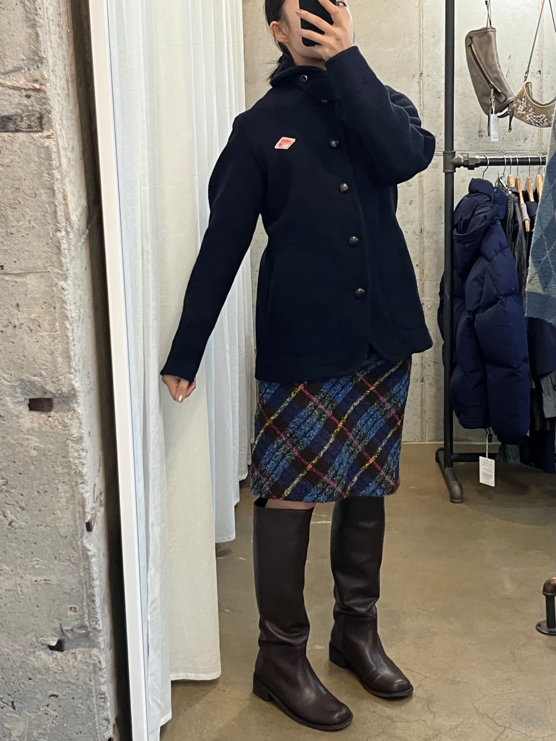 DANTON 단톤 울 숏코트 네이비 38 상품이미지2