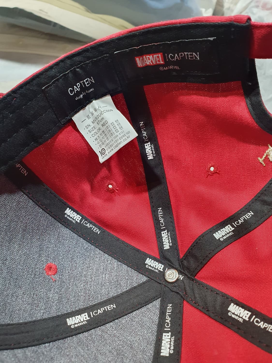 마블 어벤져스 빨간색 볼캡 모자 상품이미지5