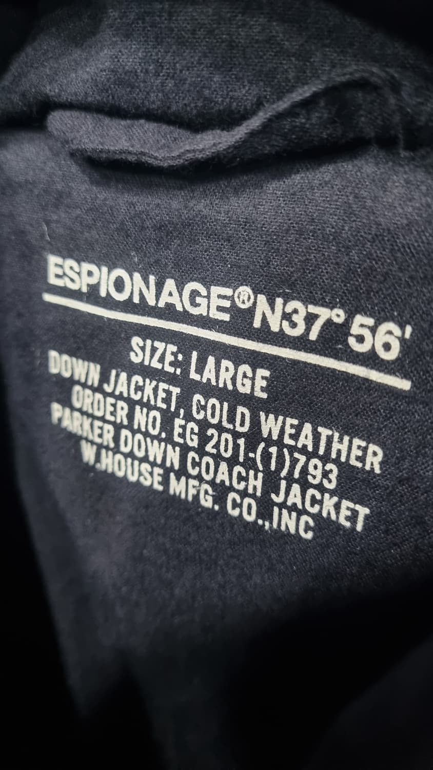 에스피오나지 오리털 코치자켓 점퍼 L(가슴단면61) 상태매우좋음 상품이미지4