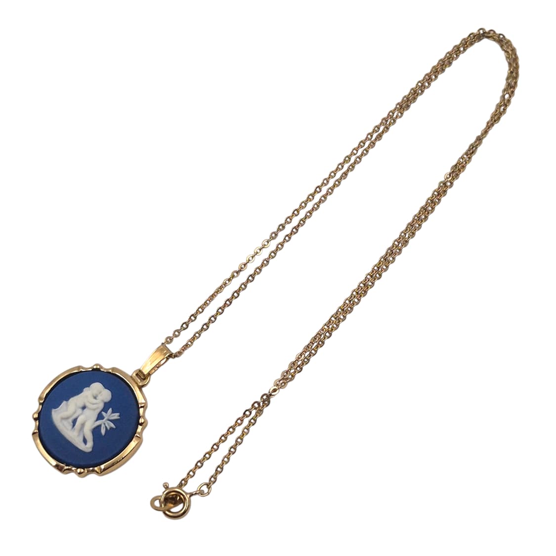 80s 영국 웨지우드 제스퍼 블루 카메오 목걸이 상품이미지2