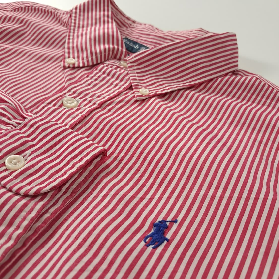 CK918 XL 폴로 레드 스트라이프 셔츠 남방 상품이미지4