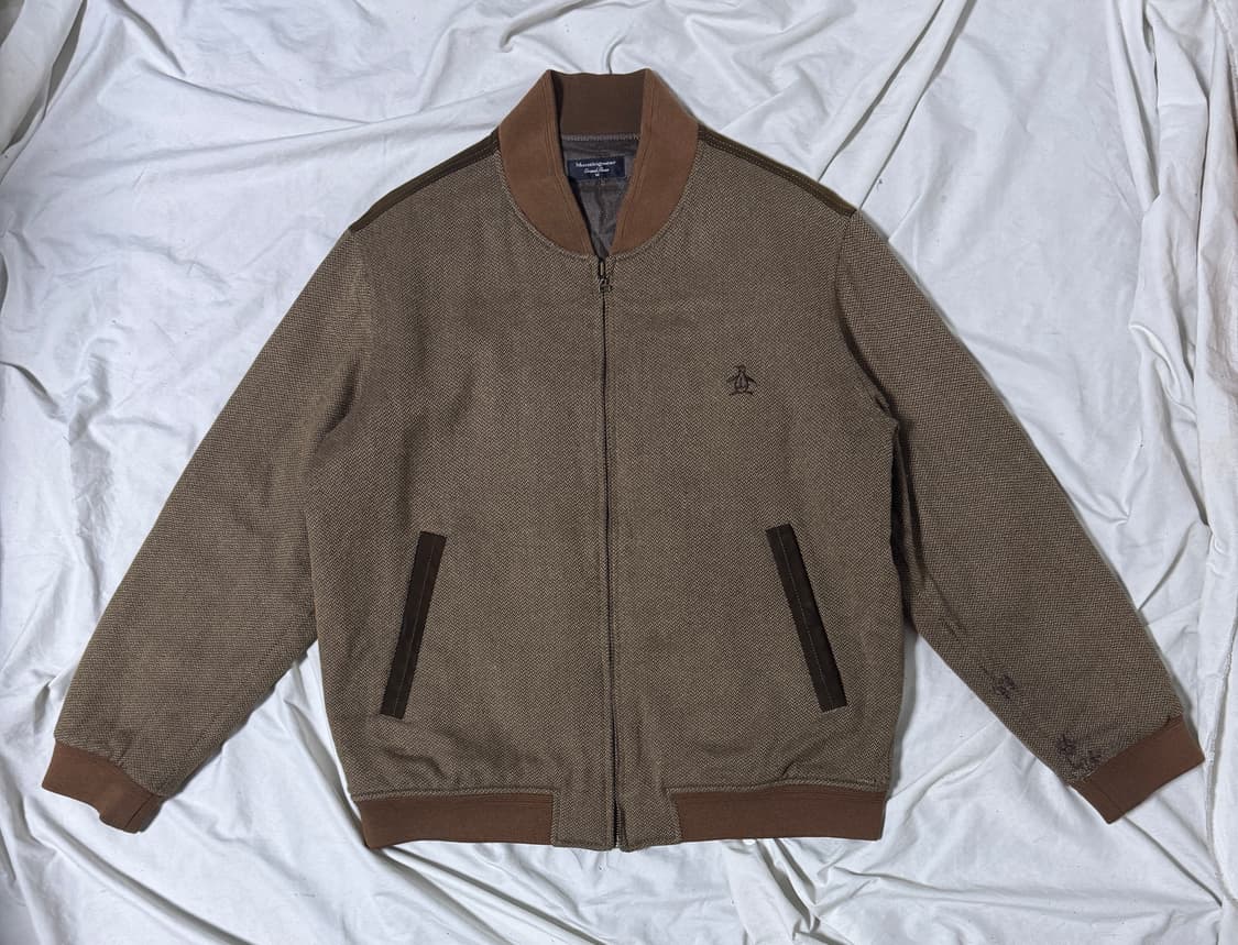 먼싱웨어 스웨이드 패치 헤링본 울 블루종 상품이미지1