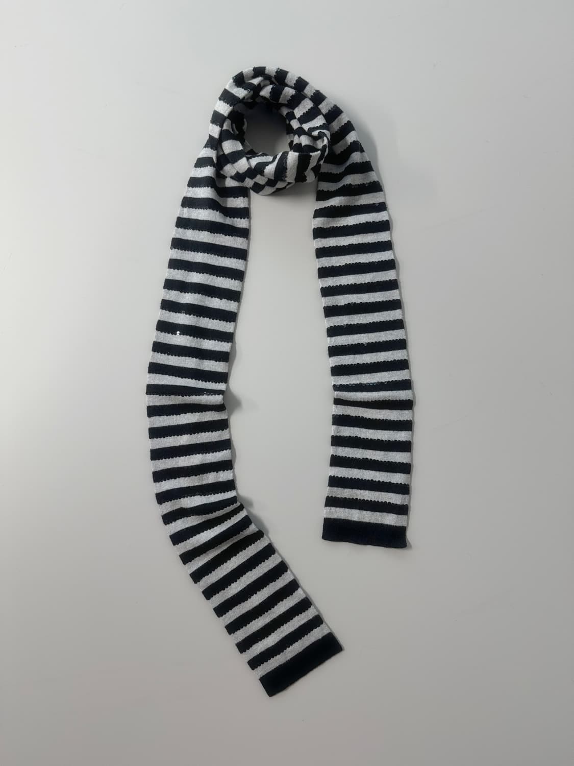 랄프로렌 폴로 진 스팽글 디테일 스트라이프 패턴 니트 머플러 상품이미지1