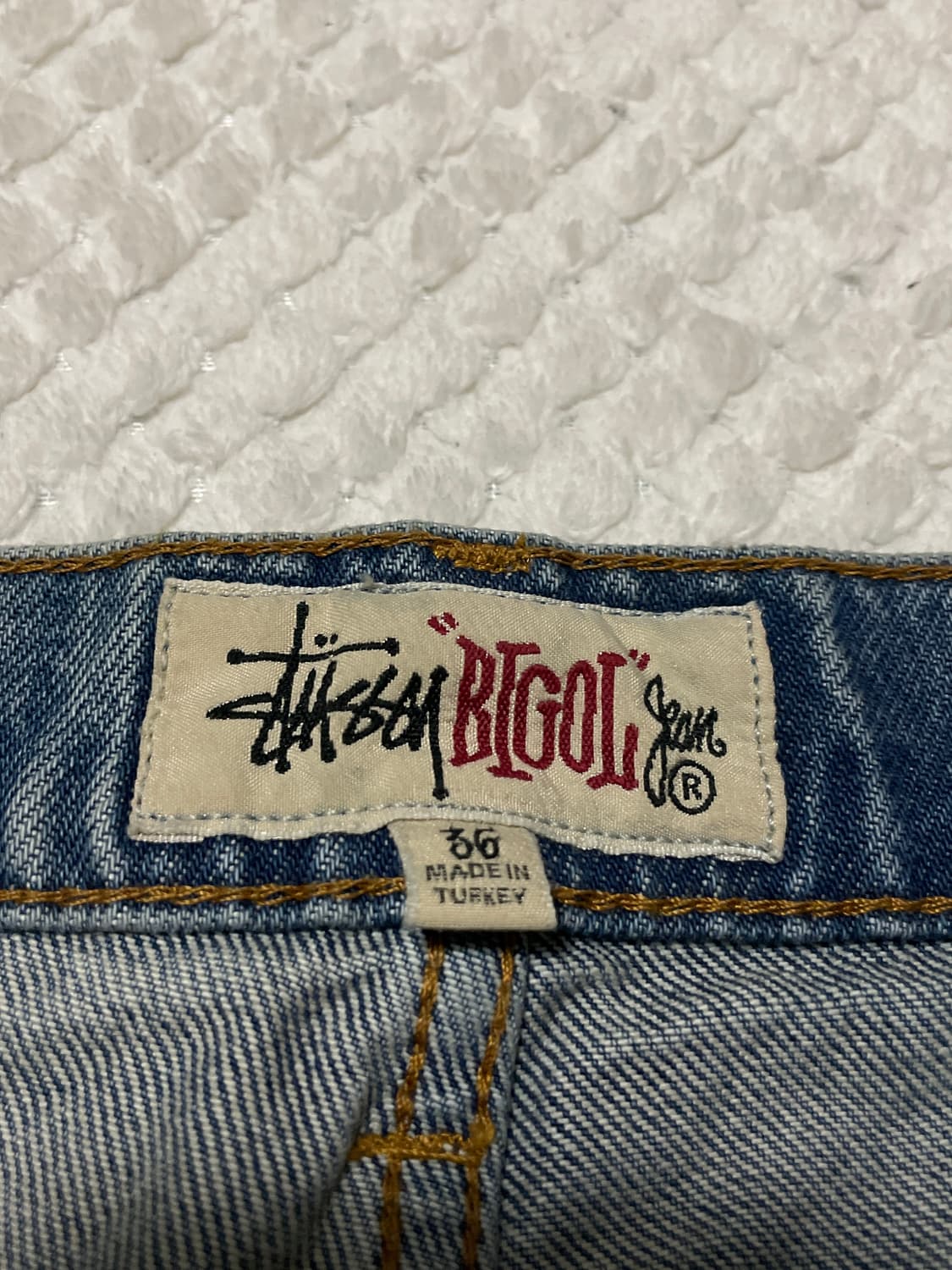 STUSSY 스투시 빅올진 루즈핏 워시드 블루 데님 팬츠 상품이미지6