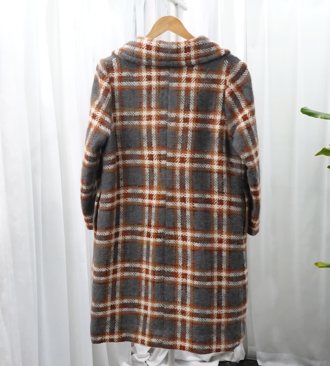 빈티지 울 체크 더블 코트 여성 1856 상품이미지3