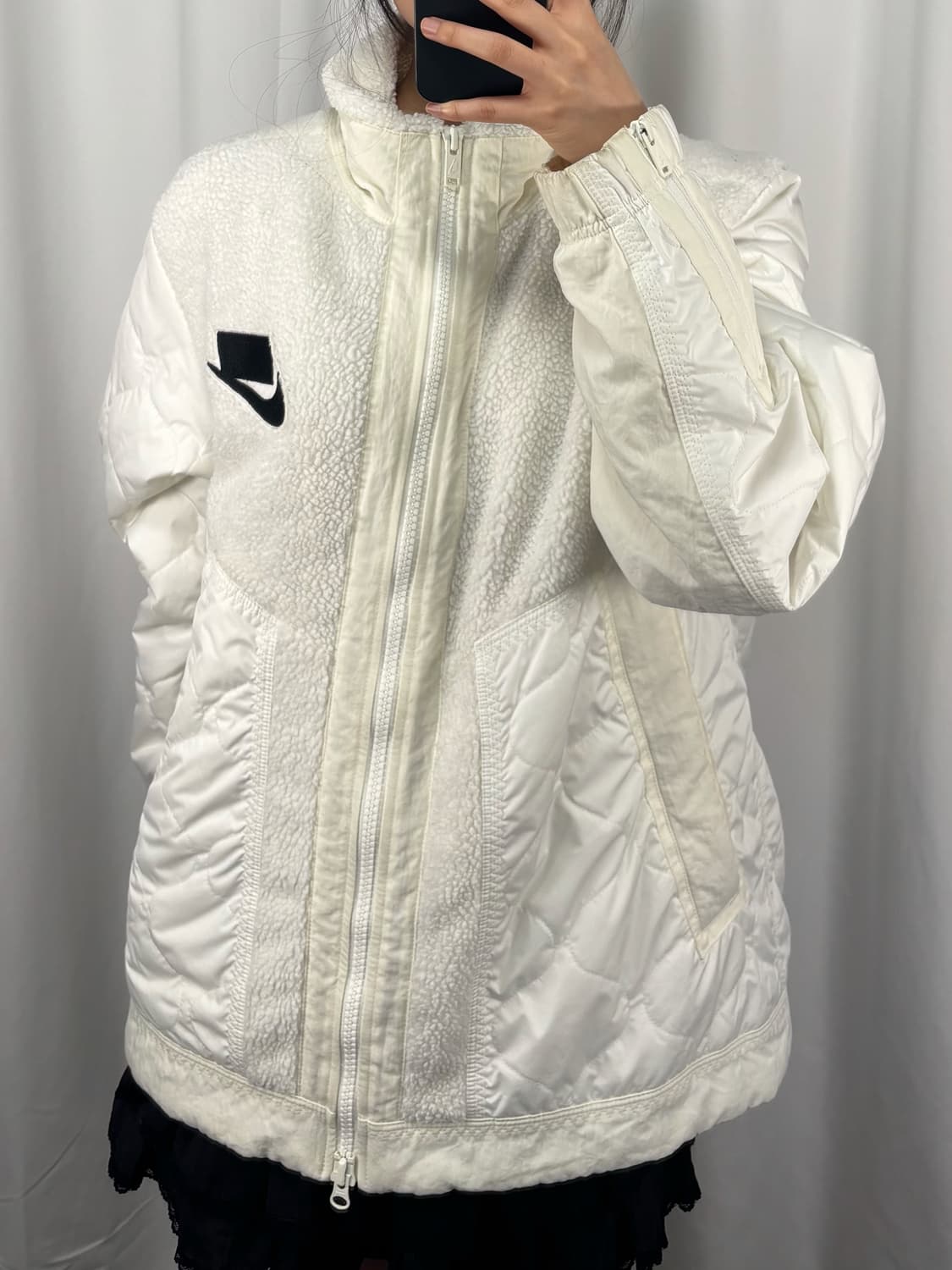 나이키 화이트 플리스 집업 자켓 상품이미지2