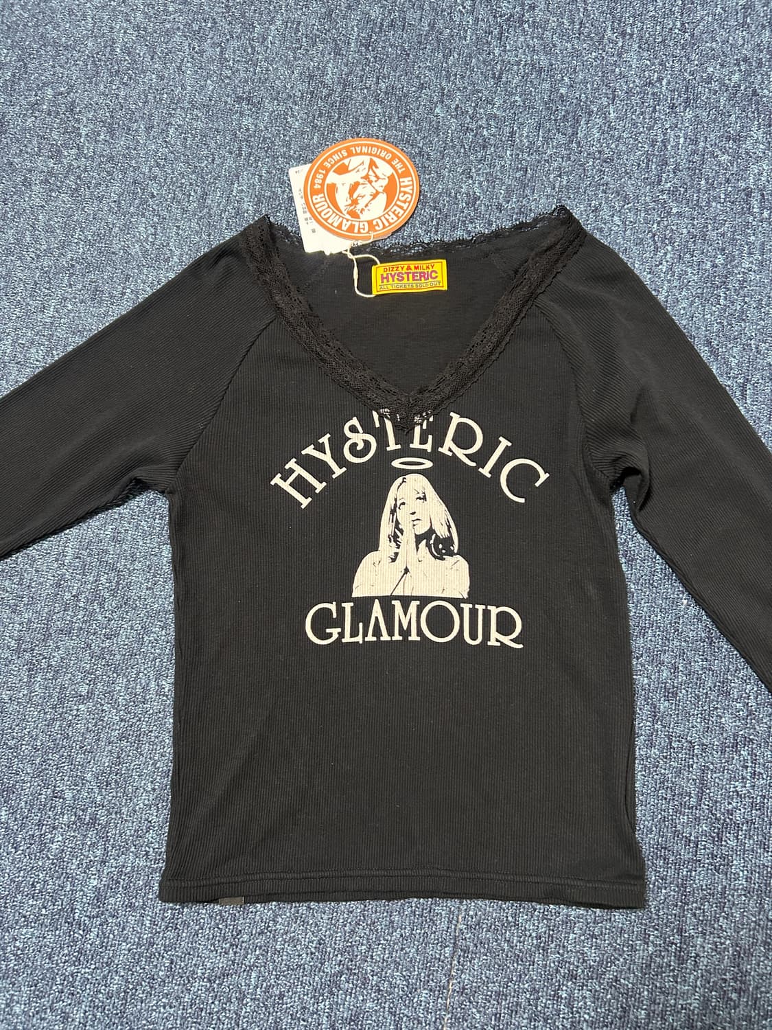 히스테릭 글래머 엔젤 숏 티셔츠 블랙 새상품 상품이미지1