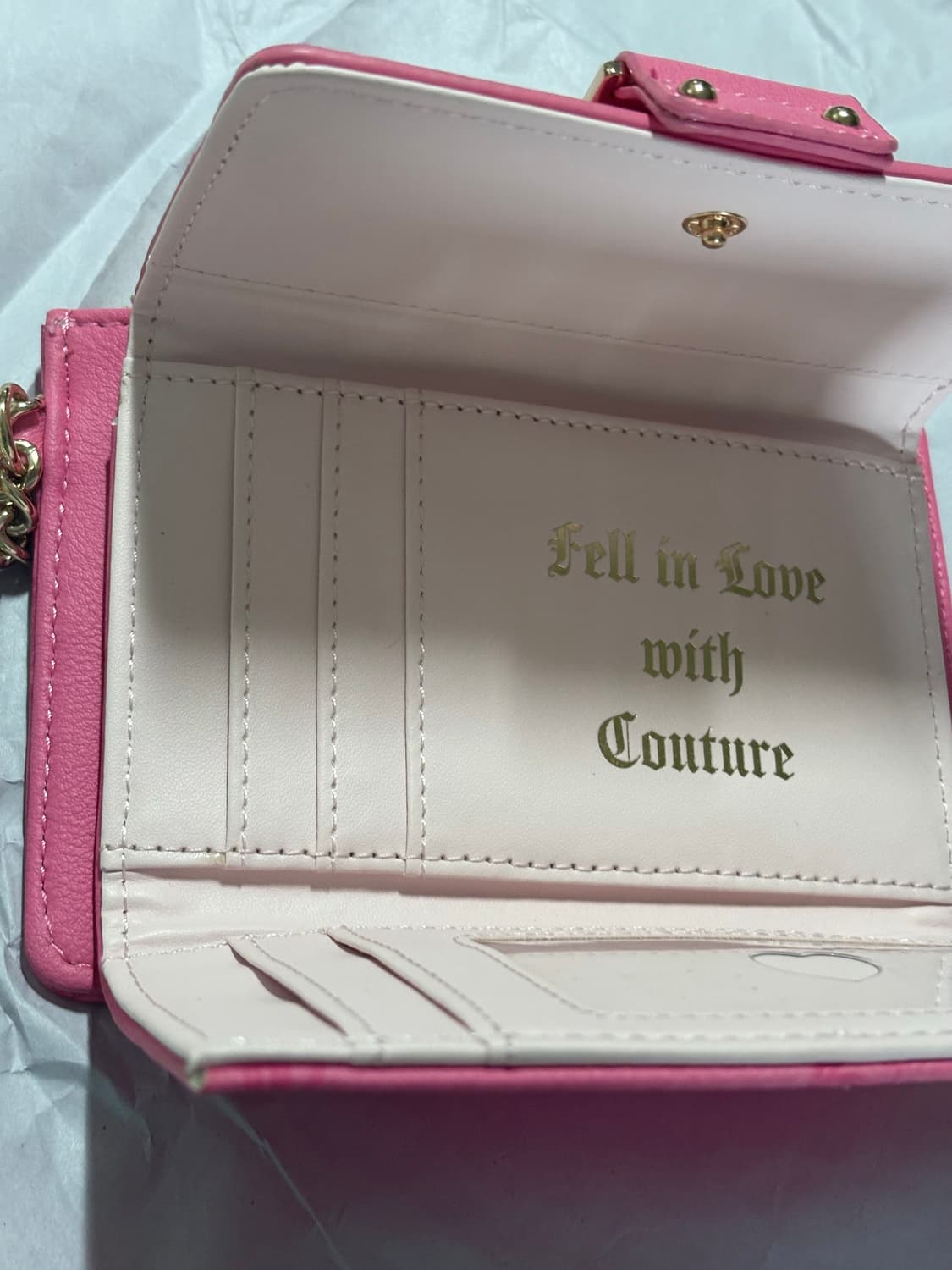 쥬시 꾸뛰르 핫핑크 갸루 골드 체인 지갑 상품이미지4