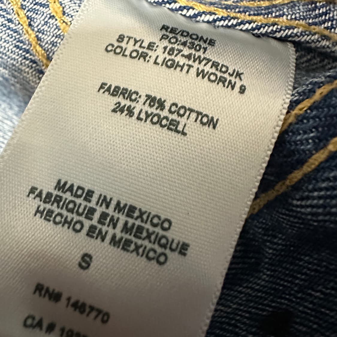 RE/DONE mexico made denim jacket 상품이미지5