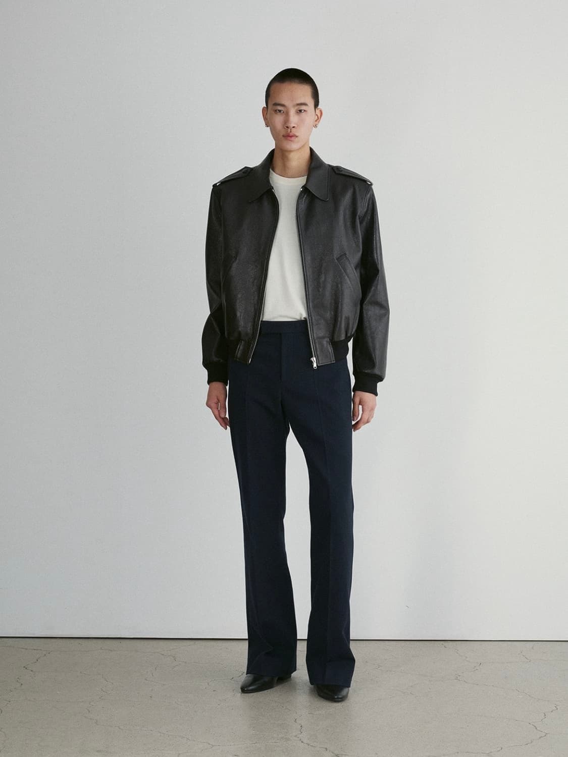 [L] 렉토 벤 에폴렛 고트 레더 점퍼 가죽 자켓 상품이미지4