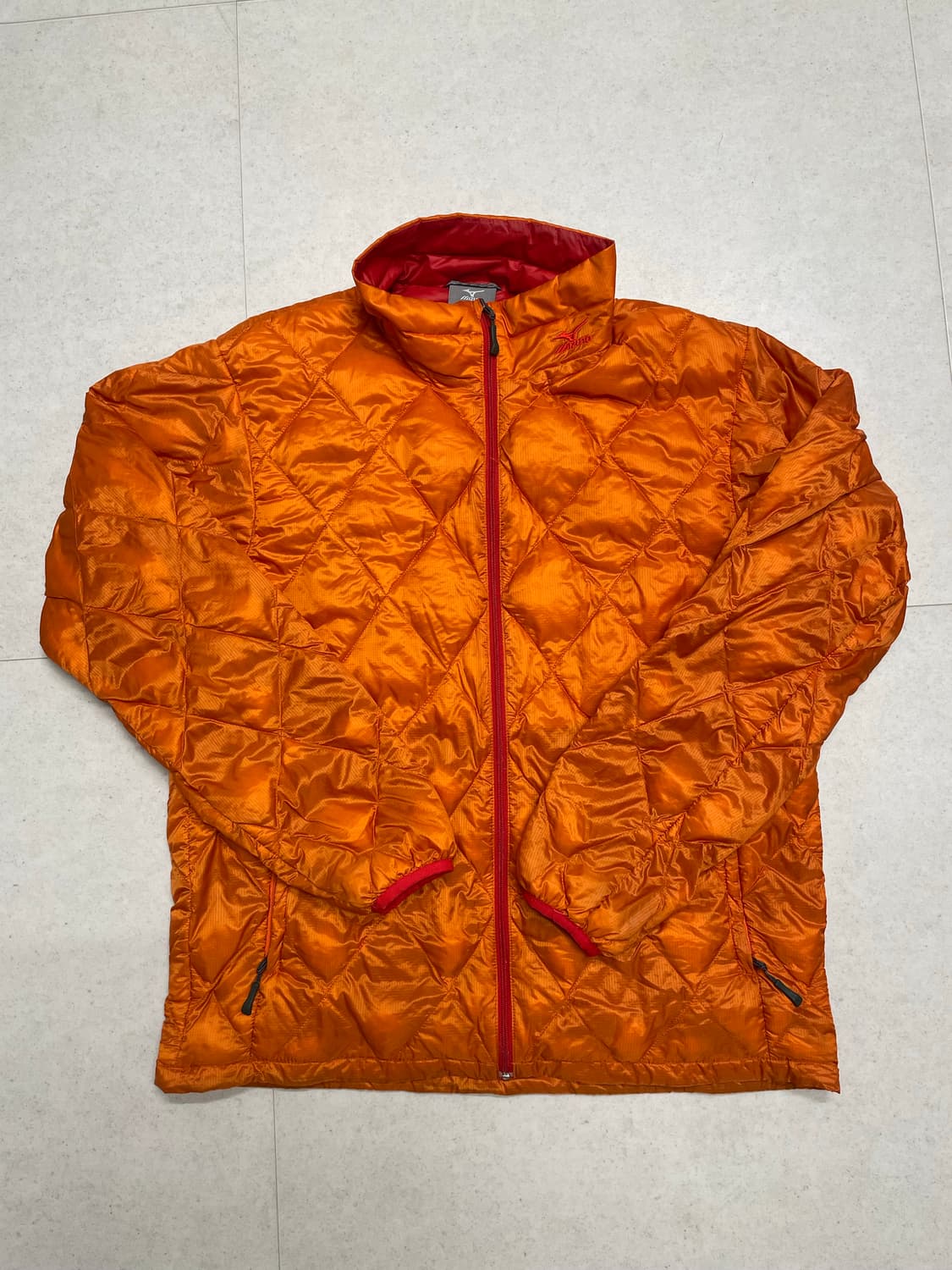[L] 미즈노 빈티지 다이이몬드 퀼팅 경량패딩 다운 오렌지 상품이미지1