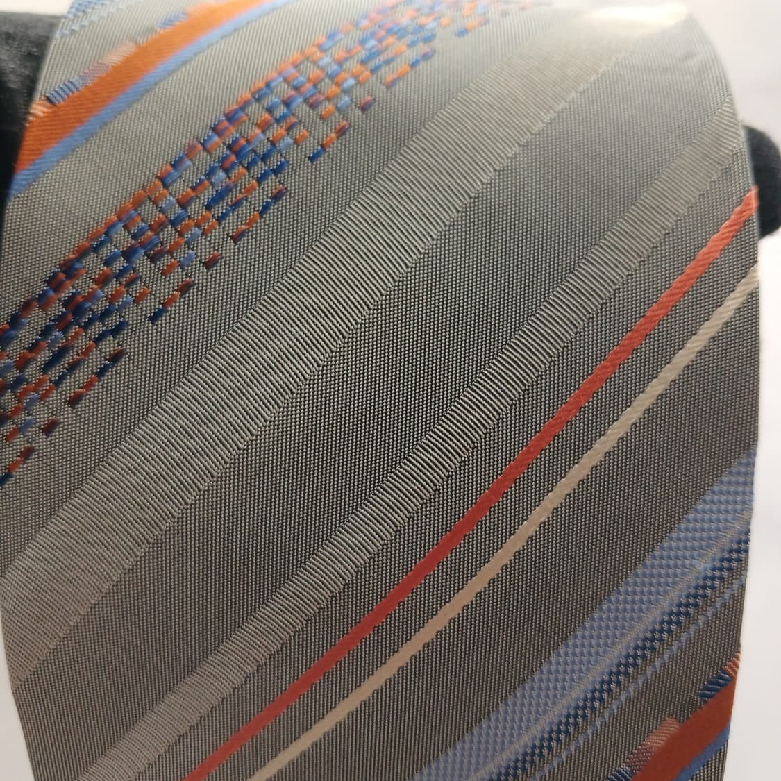 겐조 실크 그레이 스트라이프 넥타이 9.4cm A등급 A18409
 상품이미지6