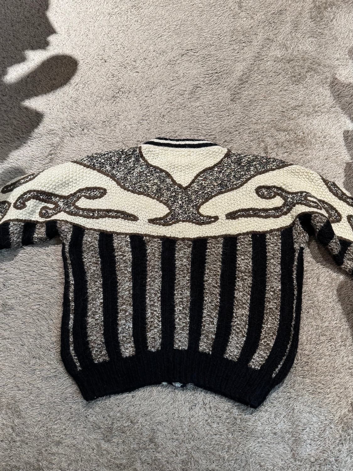 NOVO 빈티지 패턴 모헤어 가디건 니트 M 상품이미지5