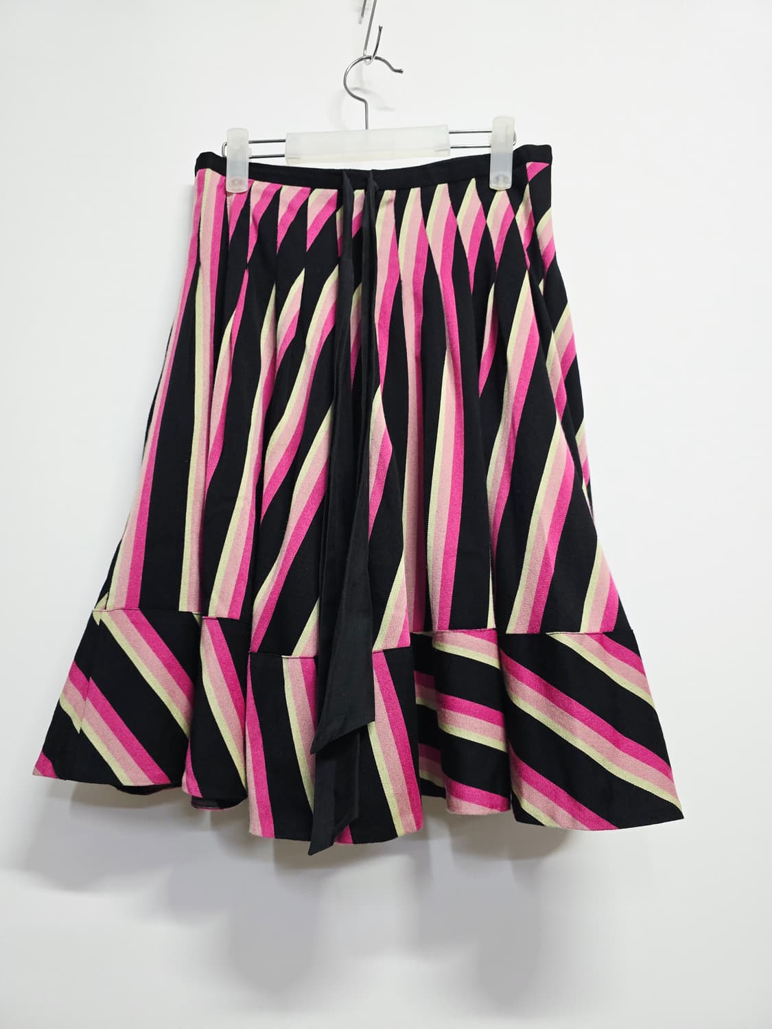 레니본 핑크 스트라이프 플리츠 스커트 상품이미지4