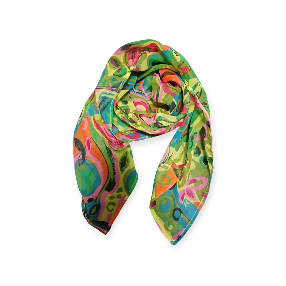 히피 트로피컬 플라워 사각스카프  상품이미지1