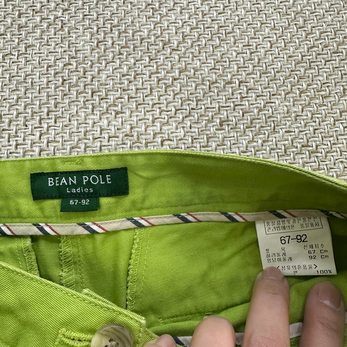 67-92 빈폴 그린 여성용 핀턱 반바지 0409D 상품이미지2