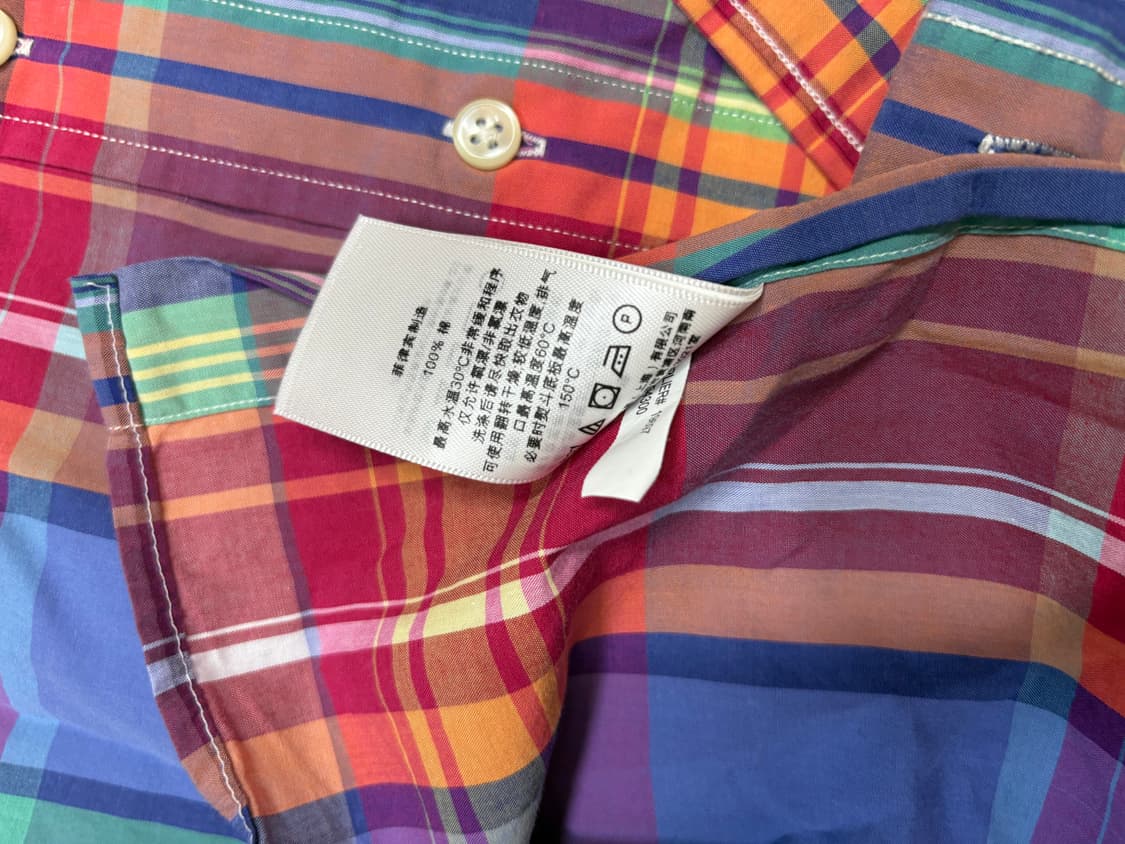 폴로 랄프 로렌의 체크 버튼 다운 셔츠 M 상품이미지4