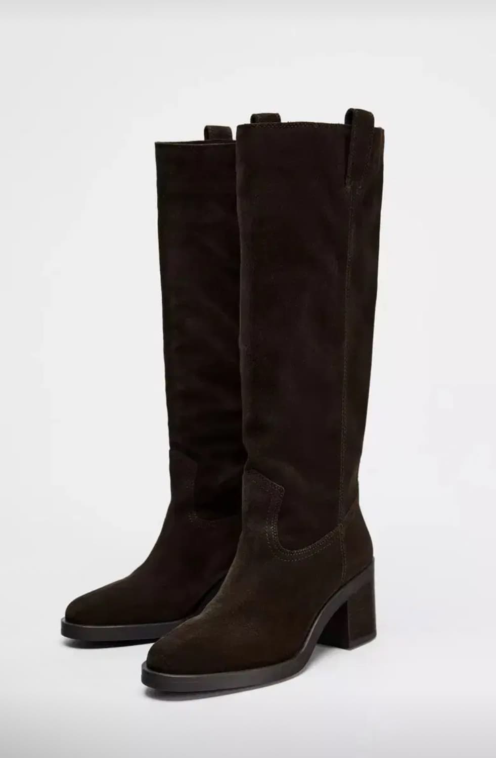 자라 스웨이드 스플릿 레더 힐 부츠 41 상품이미지1